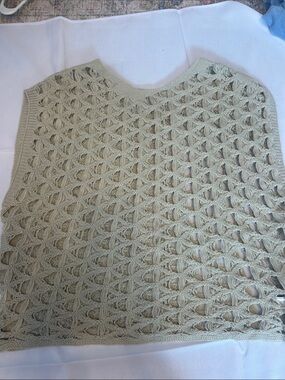 Amazon Open-Knit Crewneck Sweater Vest in Sage Green